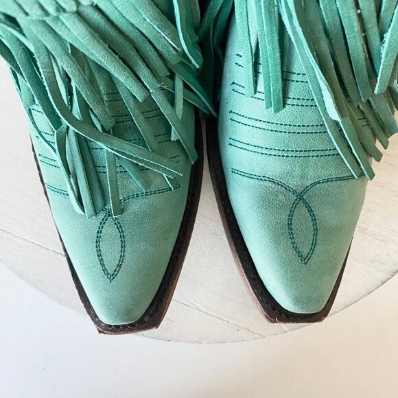 Junk Gypsy SPITFIRE Lane Boots 5  Womens Cowboy Bootie Turquoise Cowgirl Western - Picture 6 of 10